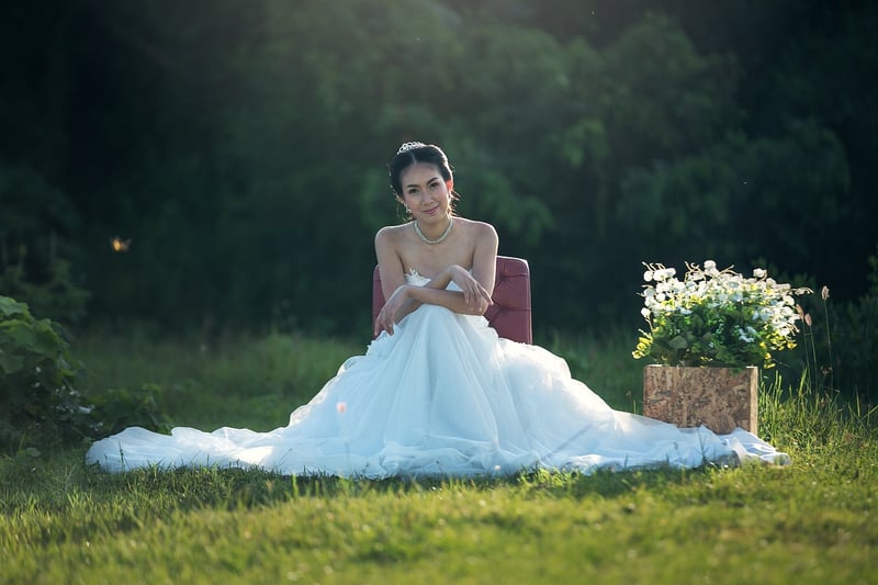 Bride in Celestial-Inspired Wedding Dress